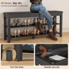 IUNVR Shoe Rack Bench Seat Rubberwood 2-Tier Wooden Storage Bench