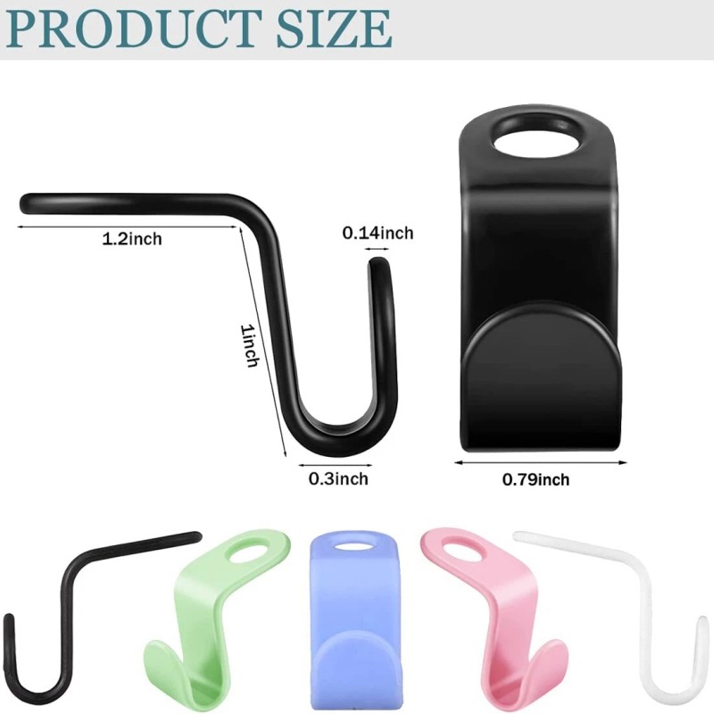 100 Pcs Clothes Hanger Connector Hooks,Heavy Duty Plastic 5 Colors-100