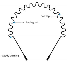 2pack Metal Hair Bands for Men Women's Headbands, Unisex Black Wavy Spring Sports Headband for Men's Hair Band Hoop Clips Women Accessories Simple Elastic Non Slip Wide Headwear