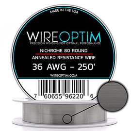 WIREOPTIM - 36 AWG - Nichrome 80 Resistance Wire - 250 Feet