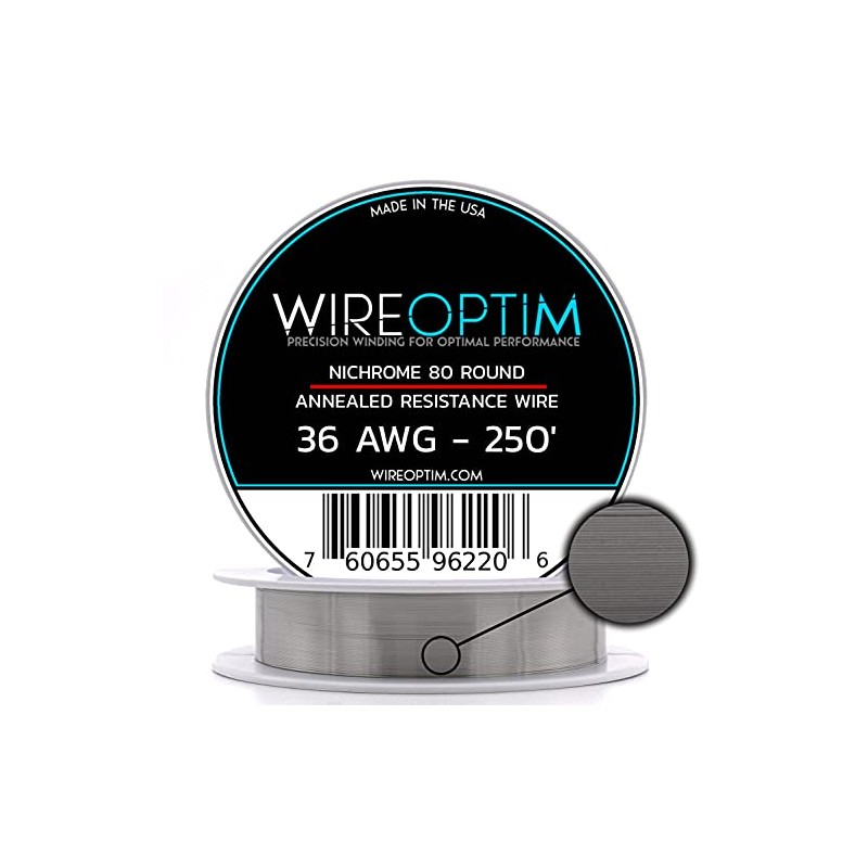 WIREOPTIM - 36 AWG - Nichrome 80 Resistance Wire -
