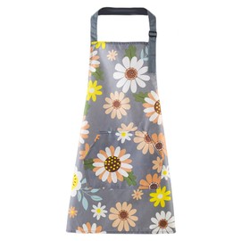 FAIRYGATE Cooking Apron Floral Aprons Work Utility & Safety for Women Adjustable Kitchen Apron Vintage Flower Baker Chef Bib Chefs Pinafore with Pockets for Cooking Baking Gardening A1808