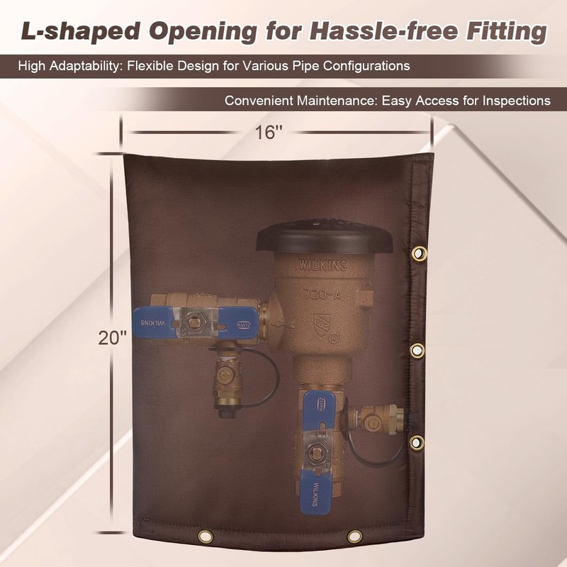 Backflow Preventer Insulation Cover - Winter Freeze Protection for Outdoor