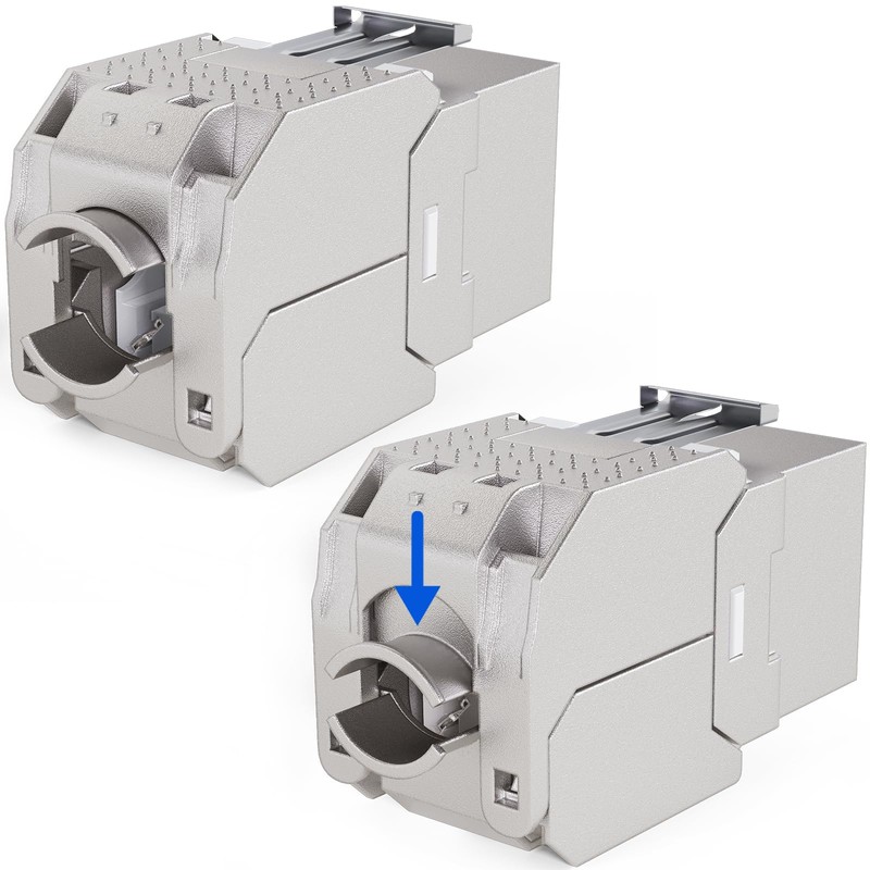 hb-digital 3-Port CAT 7 Network Socket Flush-Mounted RAL9010 + 3x