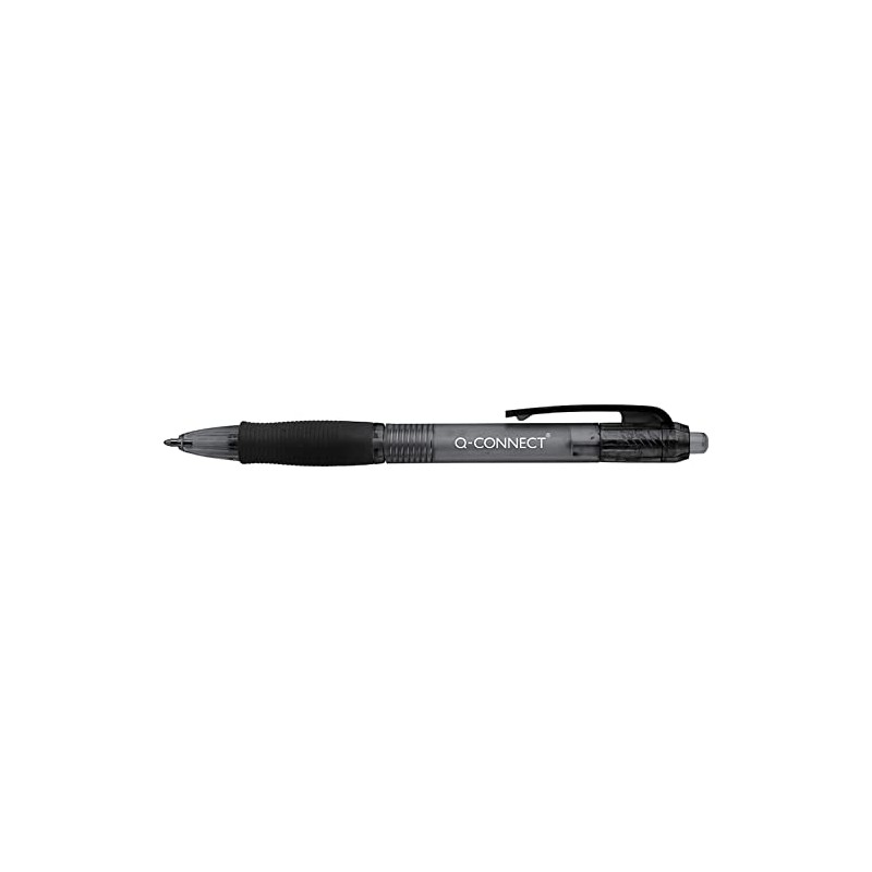 Q-Connect Retractable Ballpoint Pen Medium Black (Pack of 10)
