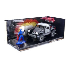 Jada Toys G.I. Joe 1:32 Stinger Die-cast Car with 1.65" Cobra Commander Figure, Toys for Kids and Adults,Grey