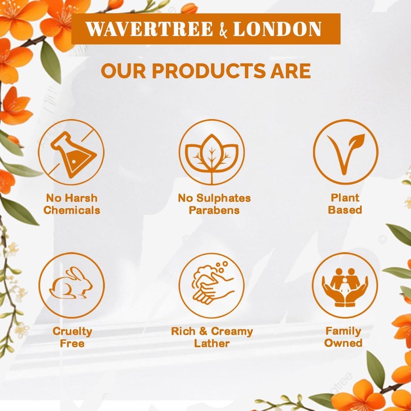Wavertree & London Natural Liquid Soap Bottle with Dispenser Pump,