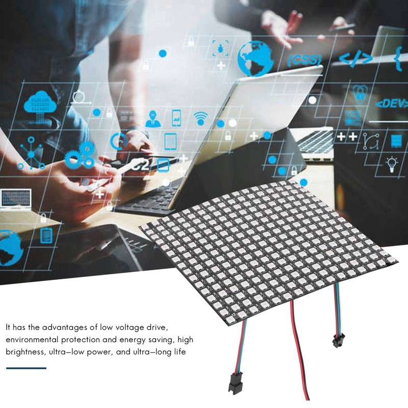 Ahvqevn WS2812B LED RGB Flexible Pixel Panel 16X16 Individually Addressable
