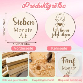 Kaisibum Milestone Cards Baby Wood, Pack of 13 Monthly Milestone Cards for Baby, Gift for Expectant Mothers & Parents, Baby Shower