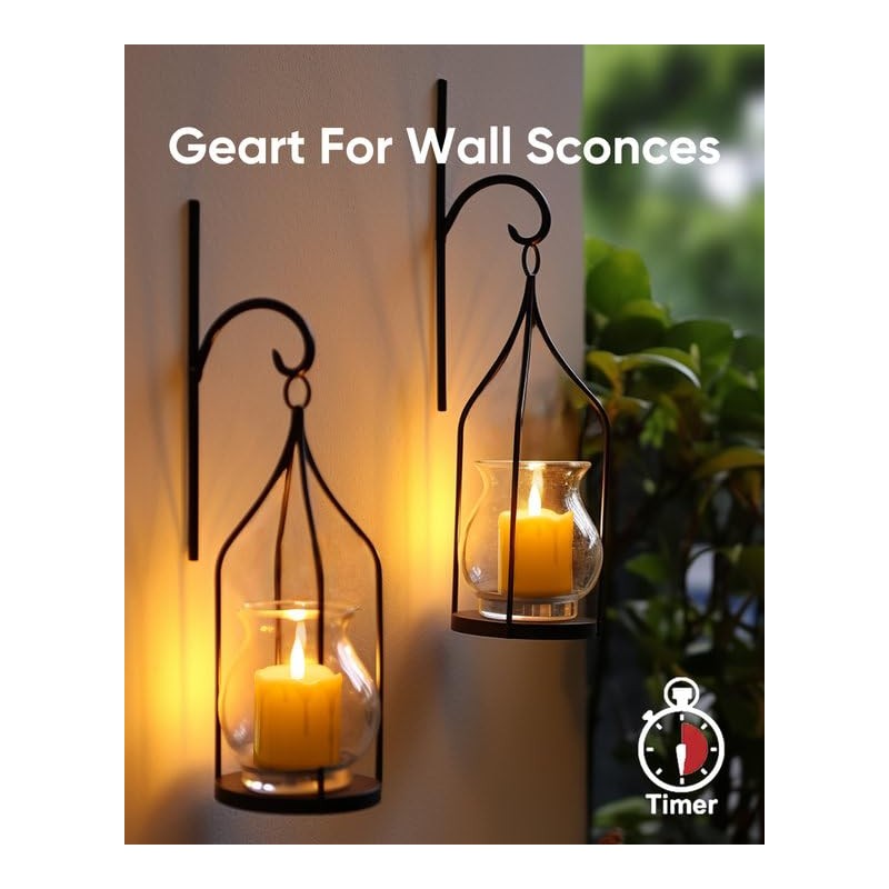 Homemory 2" x 2" Timer Flickering Flameless Candles, Realistic Battery