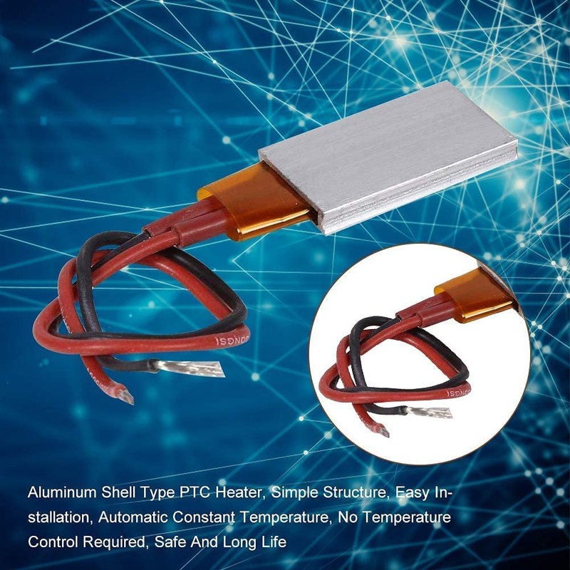 Jadeshay PTC Heating Element-AC/DC 12V Thermostatic Aluminum Shell Ceramic Heating