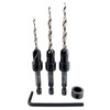 FTG USA Adjustable Wood Countersink Drill Bit Set 3 Pcs