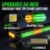 LRTER 34inch 166 LED Emergency Rooftop Strobe Lights Bar Flashing