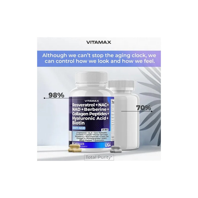 Vitamax Resveratrol Nad+ Berberine 120 Conteo