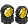 4Pack HIRCQOO OD 88mm/3.46" Front & Rear Rubber Plastic Wheel