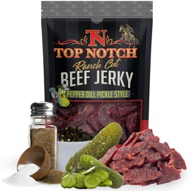 Top Notch Ranch Cut Jerky - 10 oz Bag of Beef Jerky - High Protein Snacks for Kids and Adults - Flavorful Strips of Premium Beef