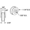 Slide-Co 131972 Precision Steel Bearing Roller, Built-in Axle, 1-1/4 In.
