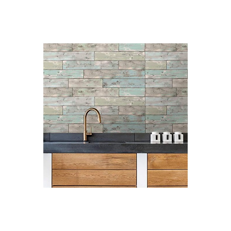 Wall Pops DWPK3603 Seaside Wood Wall Decal, Green