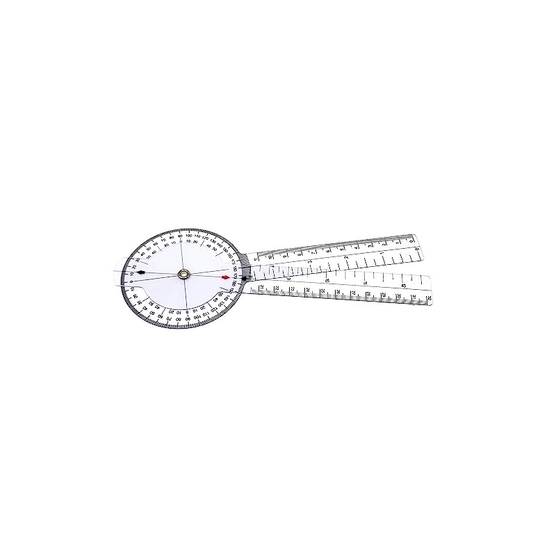 Goniometer Transparent Orthopedic Angle Ruler Plastic Goniometer 360 Degree for