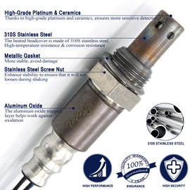 HiSport Sensor de oxígeno 234-9064 – Sensor de O2 calentado hacia arriba reemplaza 250-54046, sensor de relación de combustible de aire de 4 hilos, 1 frontal trasero compatible con Honda CR-V 2005-2006 Element 2003-2011 Acura RSX 2005-2006