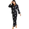 LONXU Womens Satin Pajamas Set Classical Black 2XL