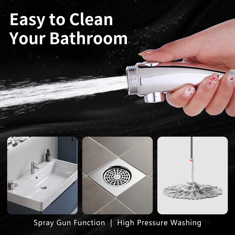 High Pressure Handheld Shower Head with ON/OFF Switch, 3 Spray