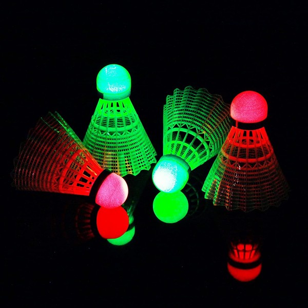 LED Badminton Shuttlecocks, Badminton Birdies 4pcs - Lighting Glow in