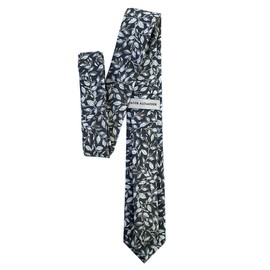 Jacob Alexander Men's Garden Vines Floral Pattern 2.5 inch Slim Width Neck Tie - Gray