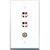 RiteAV 2 Port Speaker Wire Plug Jack Wall Plate+RCA for Subwoofer Flat [White]