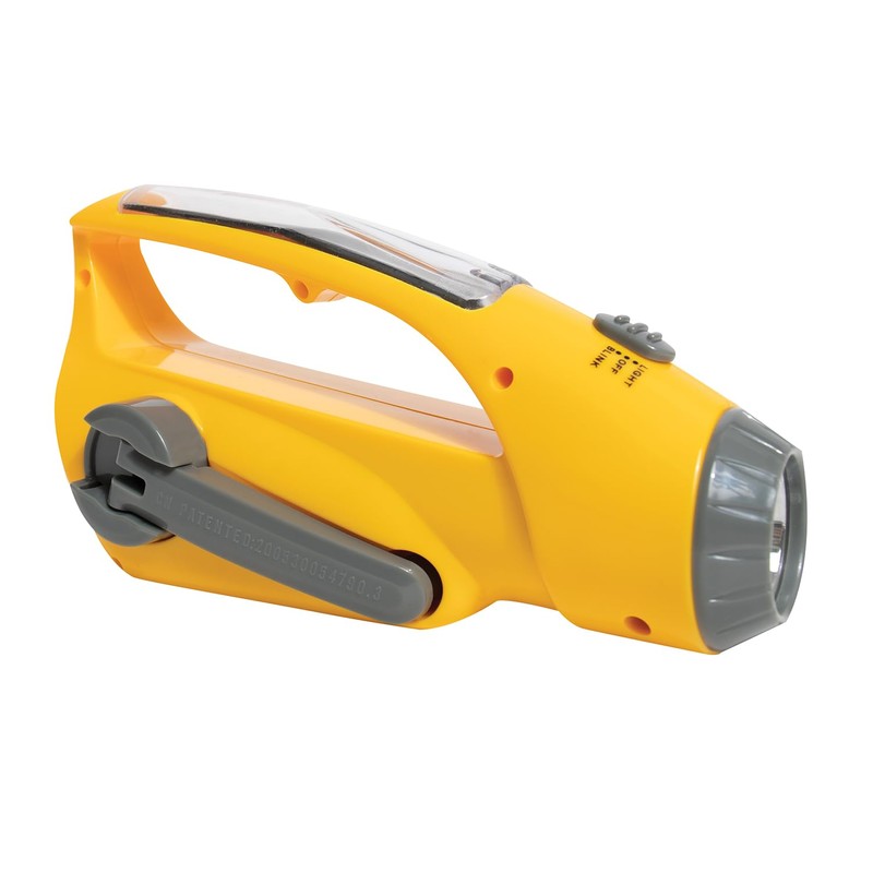 Yellow Military Solar LED Flashlight with Tactical Radio