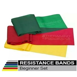 TheraBand Set of 3 Theraband: Yellow Red Green: Each Band Is 6 Ft Long: Therapy Resistance