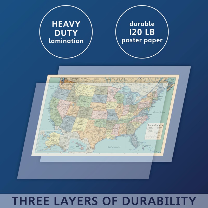 Palace Learning USA Map Poster - United States Map Chart