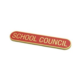 School Council Metal Bar Badges, Pack of 6, Blue, Red and Green, 2.5 cm (Red)