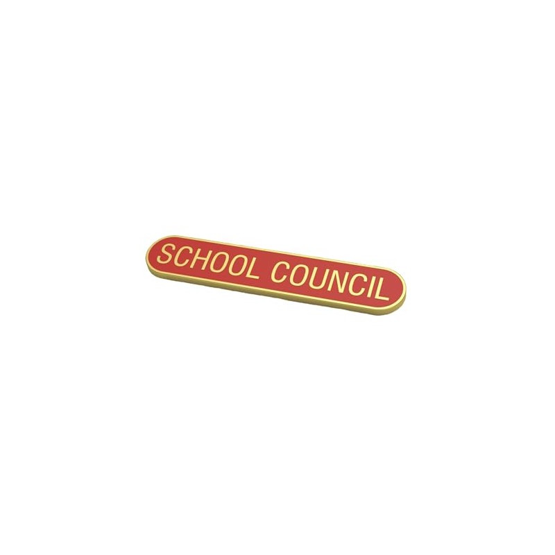 School Council Metal Bar Badges, Pack of 6, Blue, Red