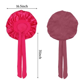 Wqebuid 2 Pcs Silk Bonnet for Sleeping Silk Cap with Stretchy Straps Women Sleep Hair Adjustable Bonnets for Boys Girls Purple