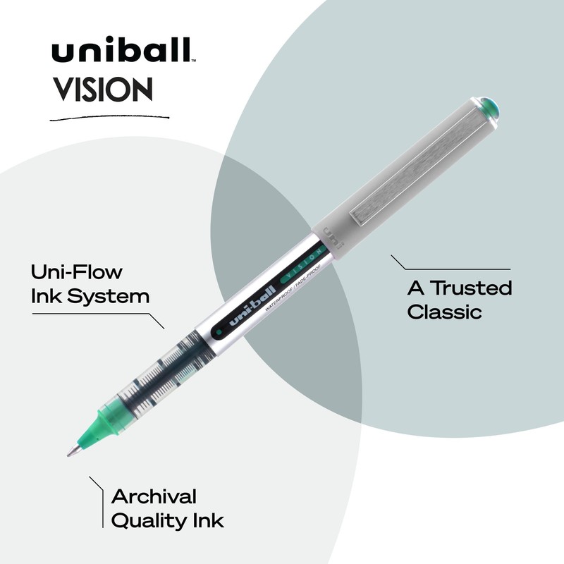 Uni-Ball 60381PP Vision Rollerball Pens, Fine Point (0.7mm), Fashion Colors,