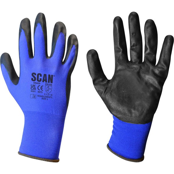 Scan SCAGLODEXTL Max Dexterity Nitrile Gloves - Size 9 (L)