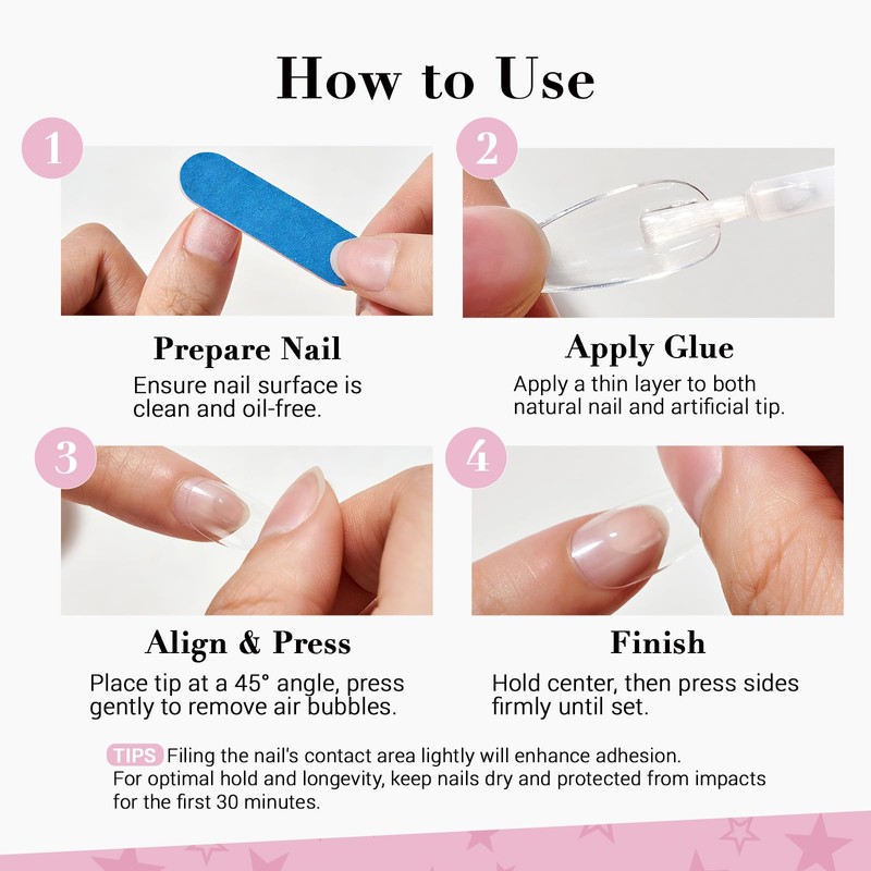 GLAMERMAID Nail Glue for Press Ons Nails 15ml, 28 Days