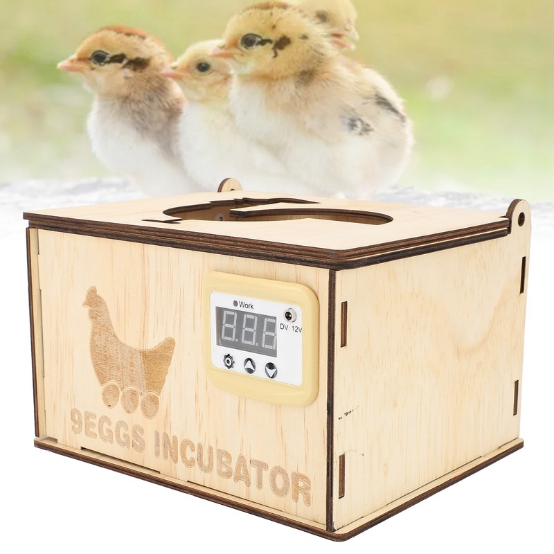 9 Egg Incubator Smart Pine Wood Efficient Thermostat Water Bed