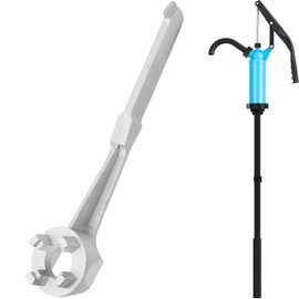 WILLBOND Barrel Pump Bung Wrench Drum Pump Fits 5 to 55 Gal Drum Opener Tool for Opening 10 15 20 30 55 Gal Fits 2 and 3/4 Cap to Transfer Fuel, Water, Alcohol, Corrosive Liquids (Lever, PP)