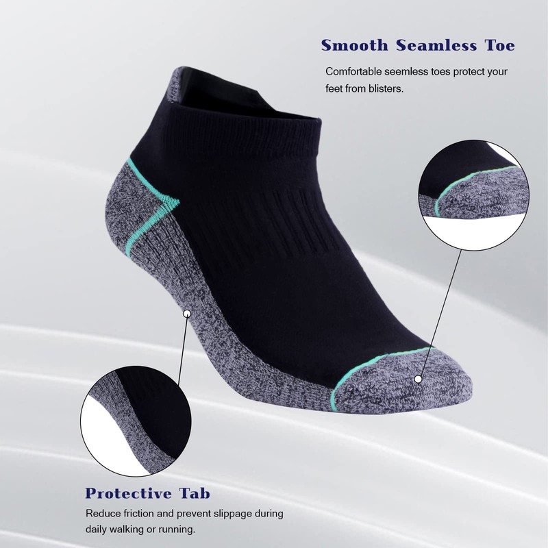 Copper Infused Ankle Socks with Odor Control, Moisture Wicking for