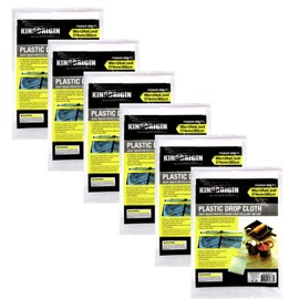 King Origin Plastic Drop Cloth, 6 Piece Drop Cloth for Painting, 9x12 Feet, Waterproof and Dust-Proof Clear Cloth, Paint Tarps Drop Cloth for Furniture Cover