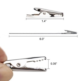 FSSTUD 20 Pcs Metal Wire Alligator Clamps Long Tailed Alligator Clip Clasp Place Card Table Number Holder Picture Menu Memo Clip DIY Card Note Holder 15 cm
