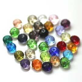Ornazy 100Pcs Colorful Faceted Spacer Beads 3x4mm Crystal Rondelle Glass Beads for Jewelry Making Bracelets Necklaces Earrings Crafts