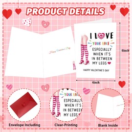 JUESMOS Funny Valentines Day Card for Him Husband Boyfriend Naughty Valentines Day Card for Husband Men Fiance from Wife Women Fiancee Romantic Gifts Valentine’s Day Greeting Card with Envelope