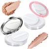2-Pack Refillable Loose Powder Container with Puff & Mirror -