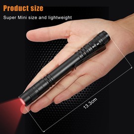 Tuanse 12 Pcs Red Light Flashlight Red LED Flashlight Pen Light Bright Torch for Night Astronomy Aviation Observation Turtle Safe Beach