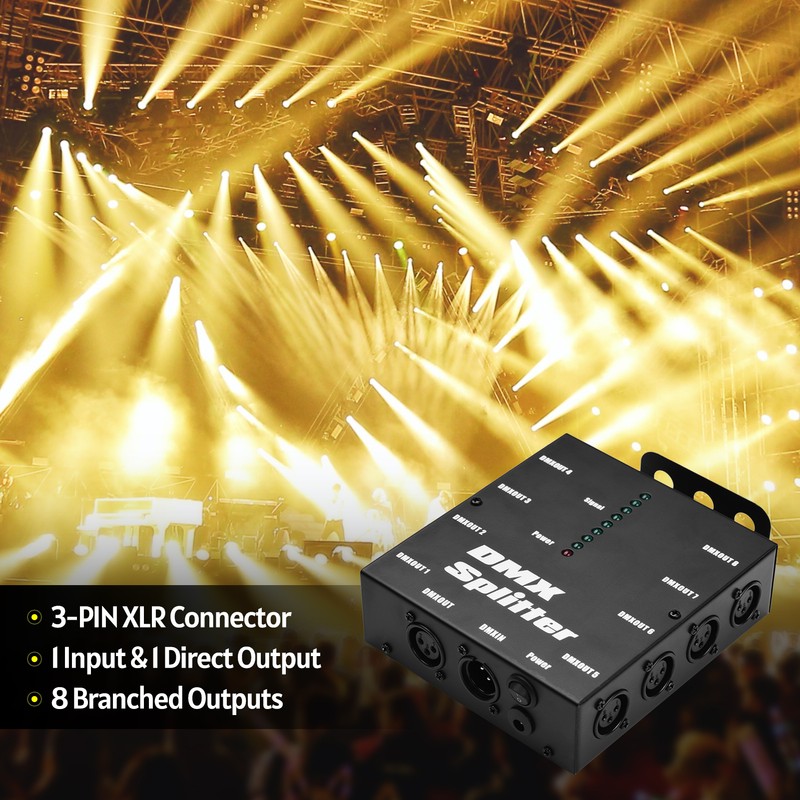 Signal Splitter 1 Way in 8 Channel Output Signal Splitter