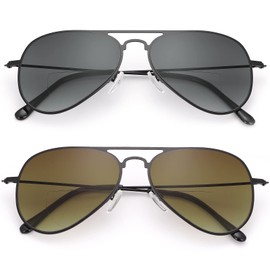 YIMI 2 Pairs Bifocal Reading Glasses UV400 Outdoor Sport Sunglasses Computer Blue Light Blocking Tinted Glasses for Men Women(Black+Brown, 3.50, multiplier_x)