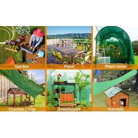 BeGrit 50% 6x13 ft Shade Cloth with Grommets Garden Sun Mesh Sunblock UV Resistant Net for Garden Cover Flowers,Patio Plants,Chicken Coop,Greenhouse(Green)